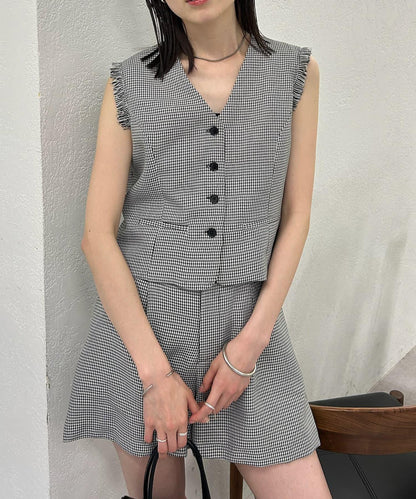 【森川企劃】格紋馬甲套裝