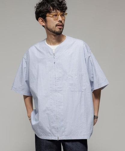 聯名 全拉鍊開衫 短袖襯衫 廣場領