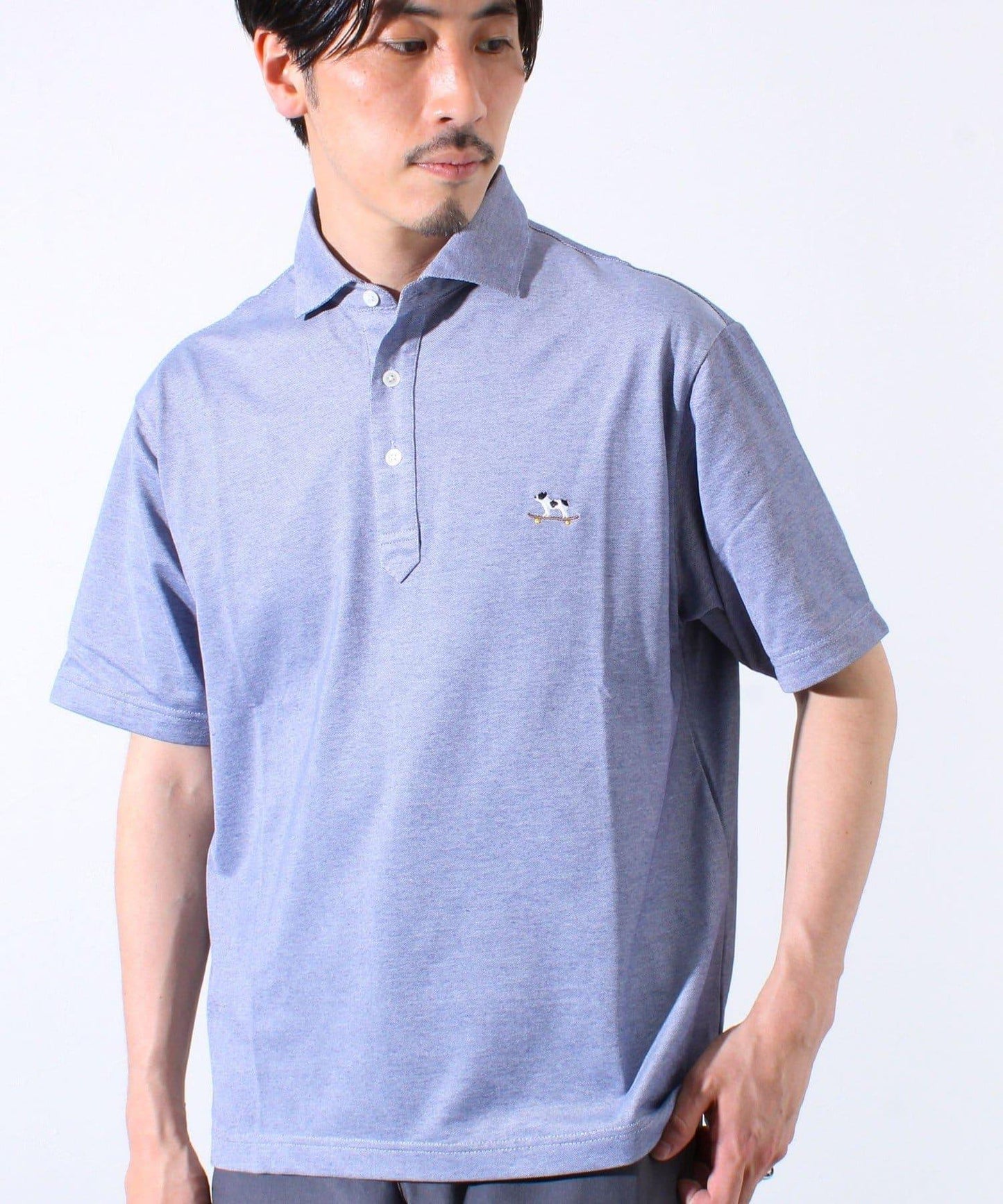 【GLOSTER/格洛斯特】法國鬥牛犬刺繡 爸爸款Polo衫