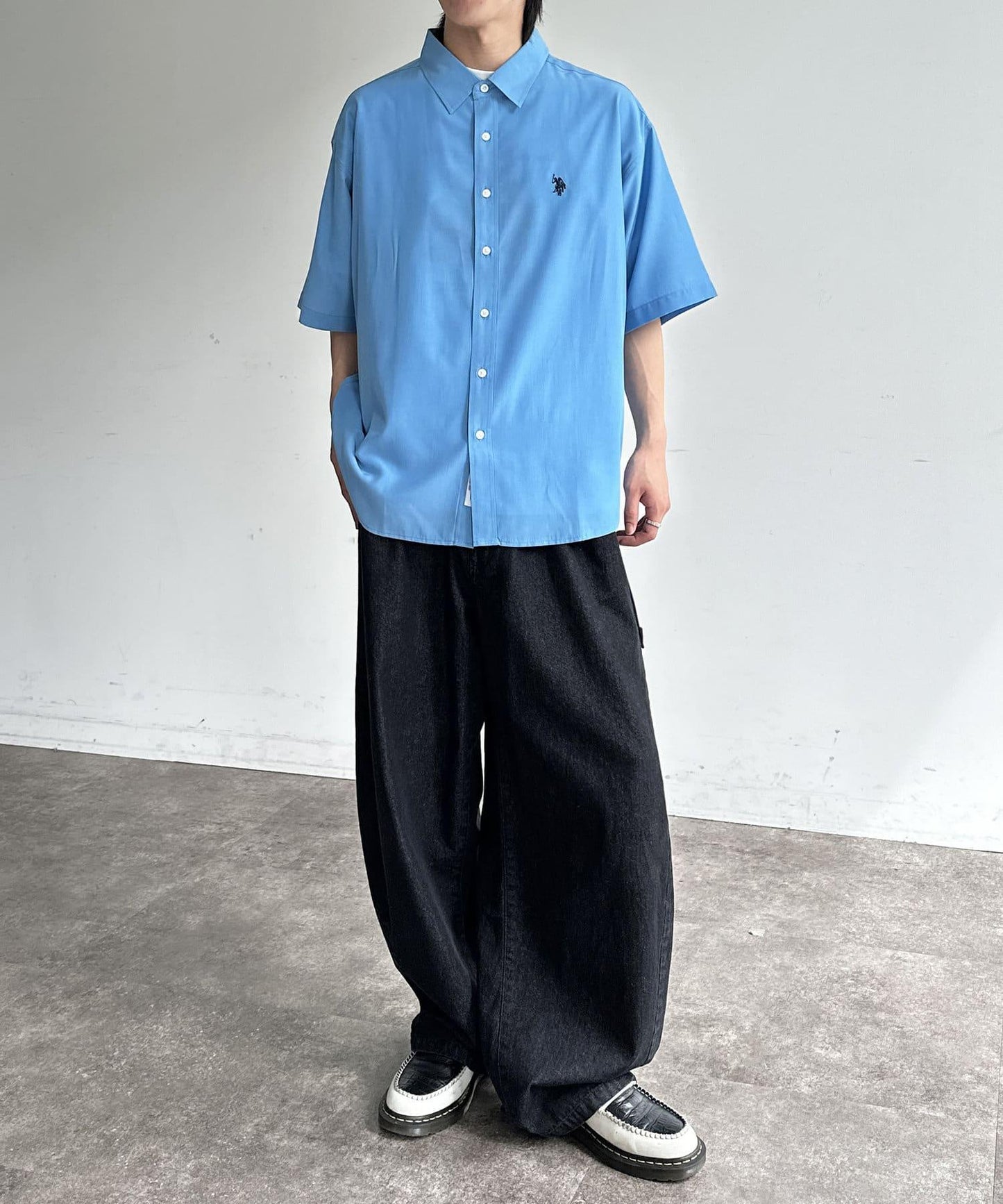 【美國馬球協會】絲綢觸感短袖襯衫