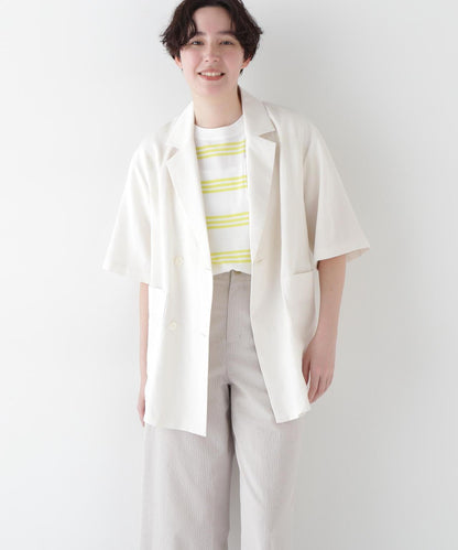 R/C麻光面格紋夾克