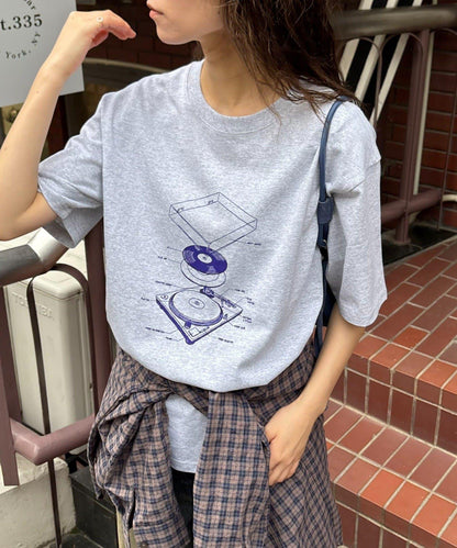 【男女通用】唱片印花T恤