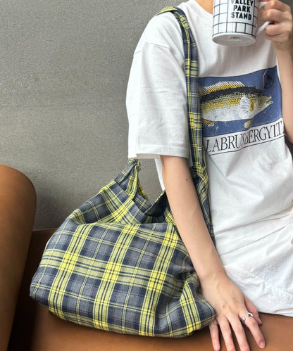 【男女通用】格紋肩揹包