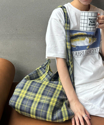 【男女通用】格紋肩揹包