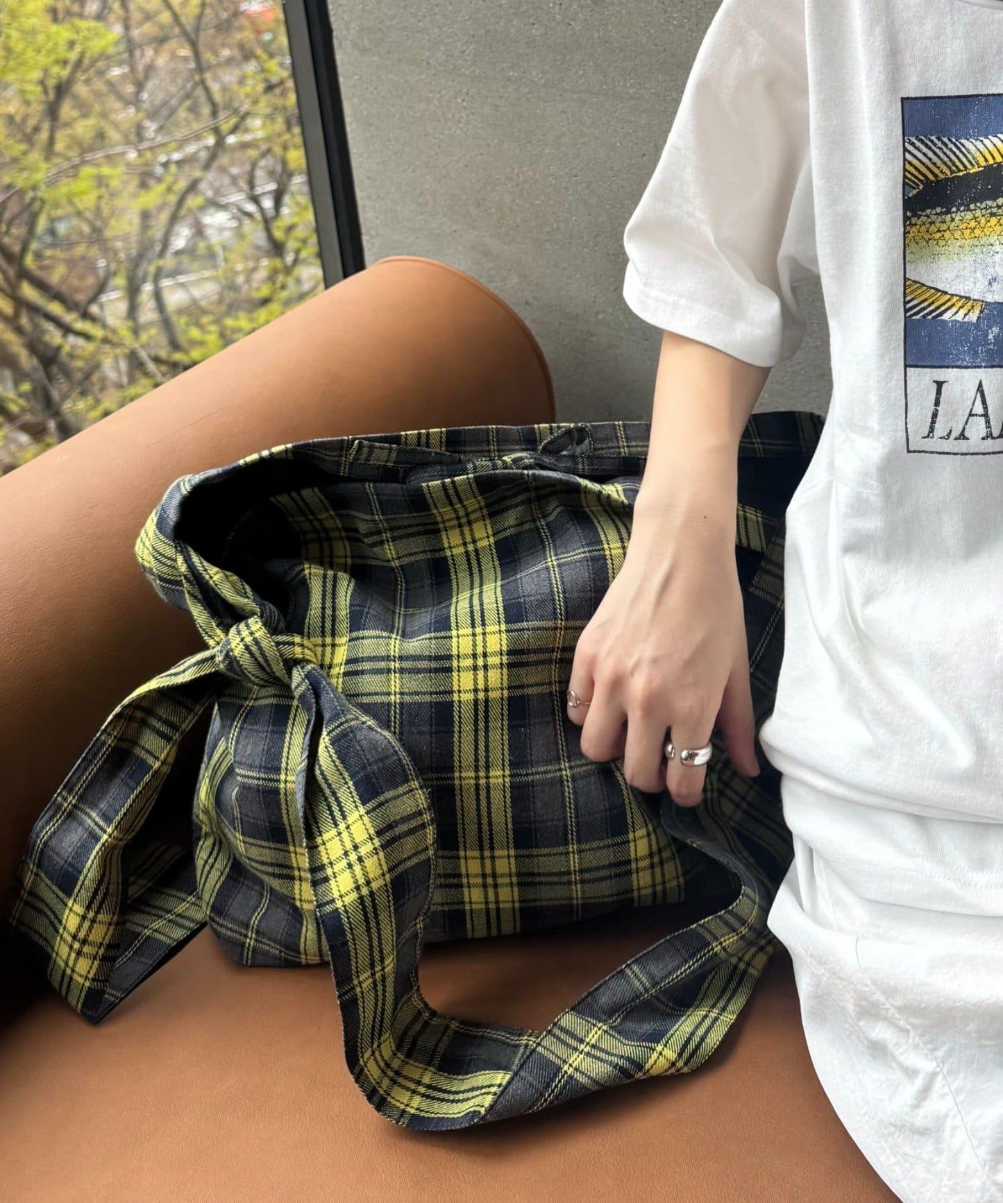 【男女通用】格紋肩揹包