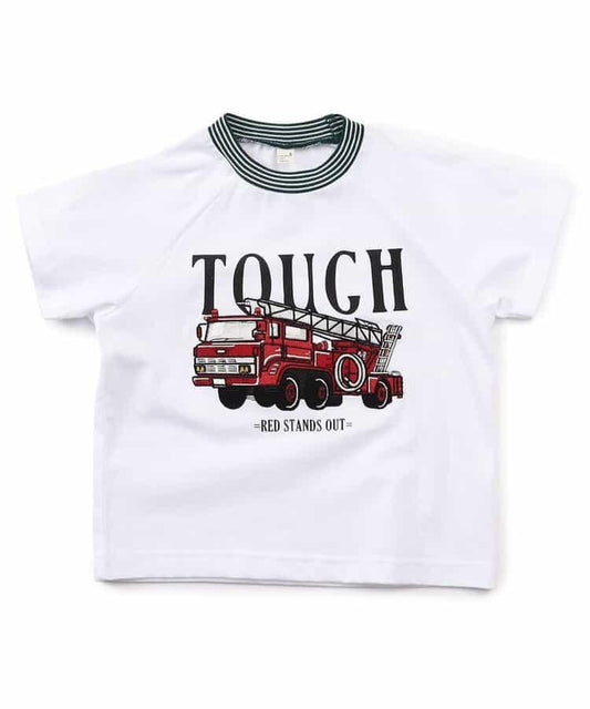 恐龍消防車主題刺繡T恤