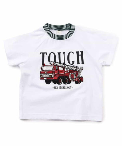 恐龍消防車主題刺繡T恤