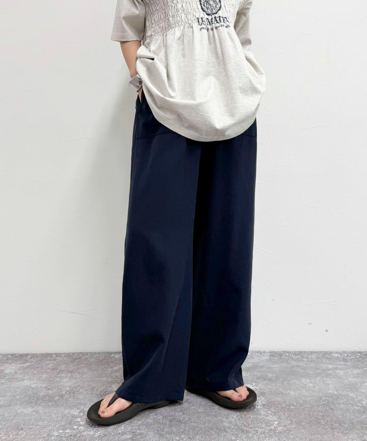 絲光亞麻休閒褲