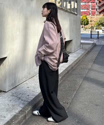 【男女通用】寬鬆剪裁透視足球格紋襯衫