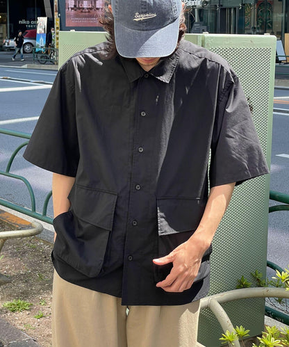 大口袋短袖襯衫