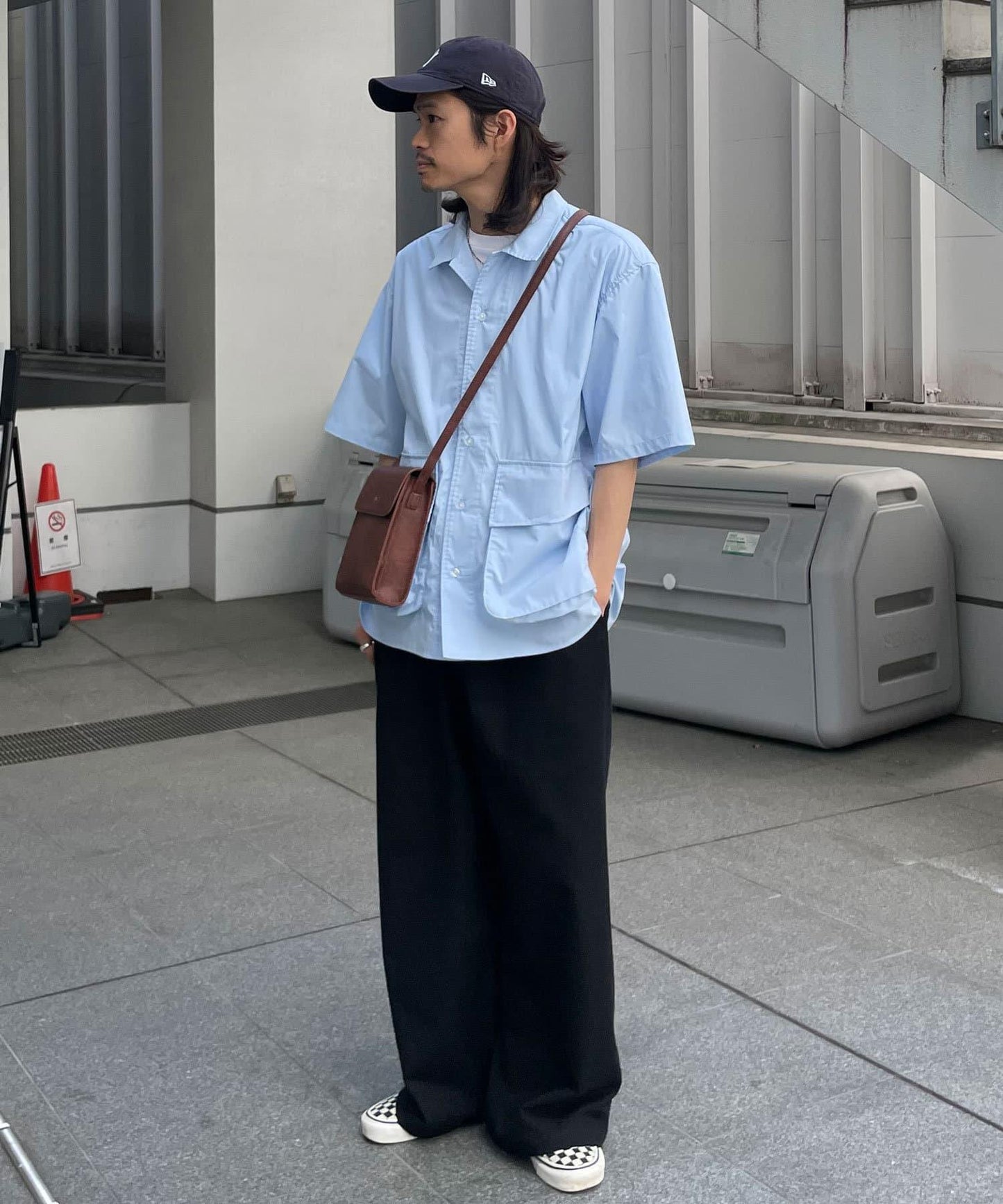 大口袋短袖襯衫