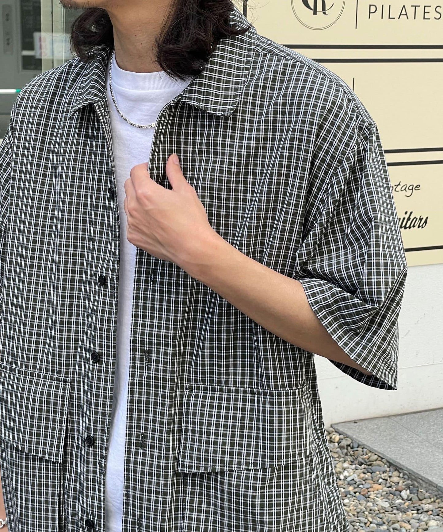 大口袋短袖襯衫