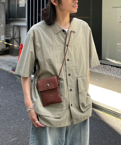 大口袋短袖襯衫