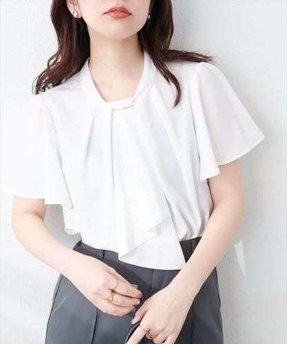 【限定】鑲金條領結襯衫