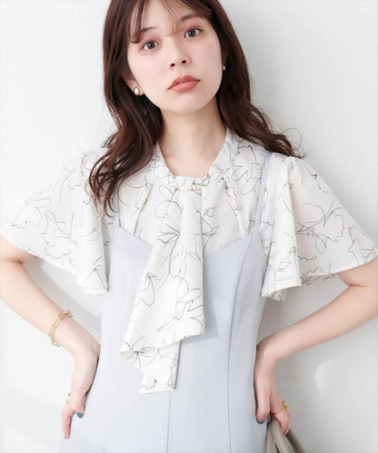 【限定】鑲金條領結襯衫