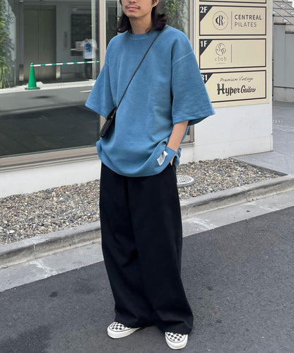 復古風格華夫格紋大尺寸T恤