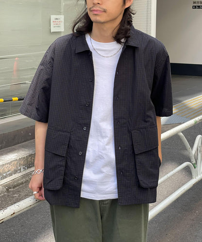 大口袋短袖襯衫