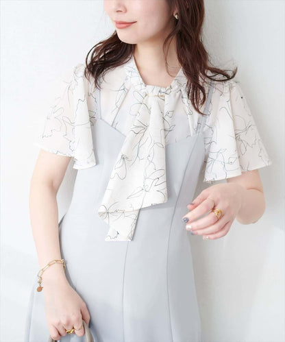【限定】鑲金條領結襯衫