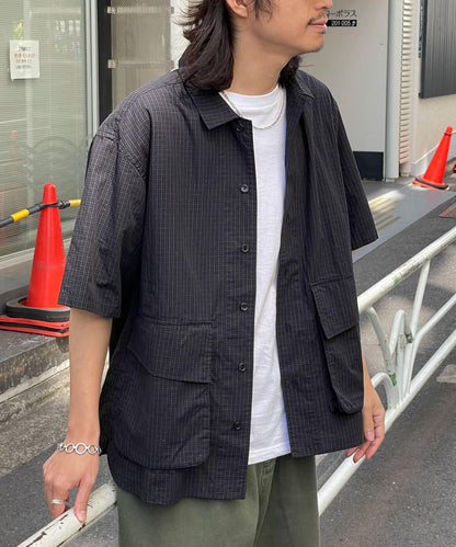 大口袋短袖襯衫
