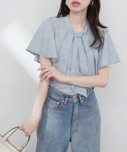 【限定】鑲金條領結襯衫