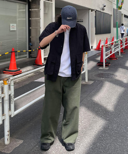 大口袋短袖襯衫