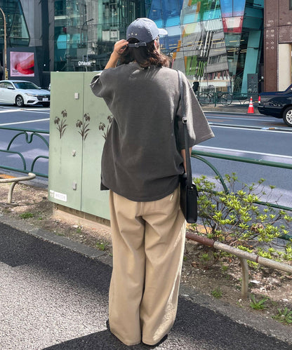 復古風格華夫格紋大尺寸T恤