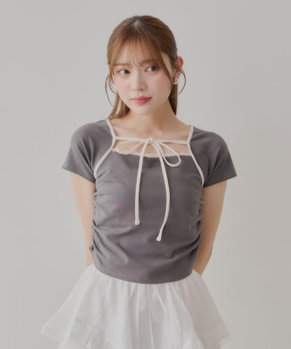 層疊設計法式T-shirt