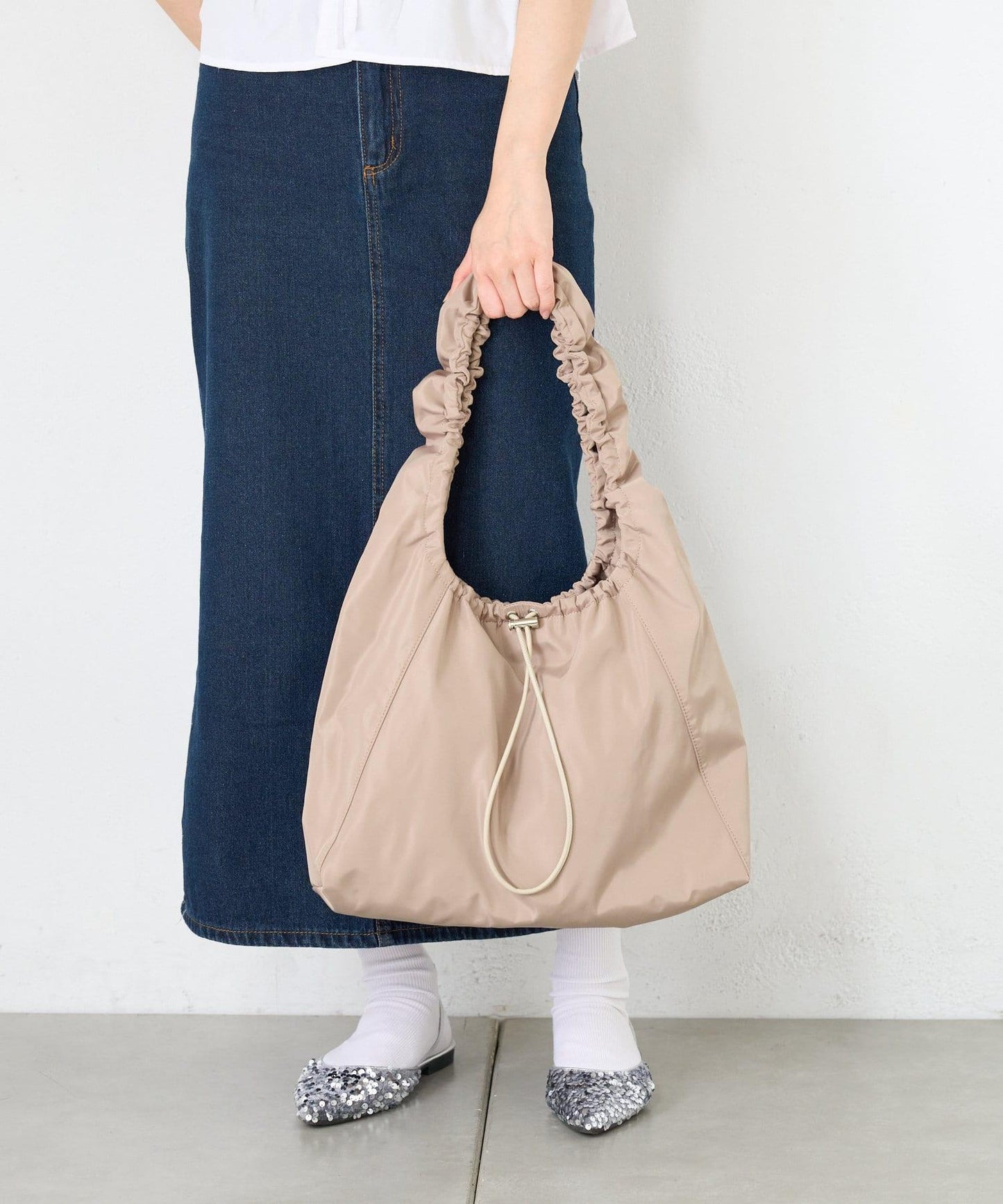 防水尼龍褶皺手提包