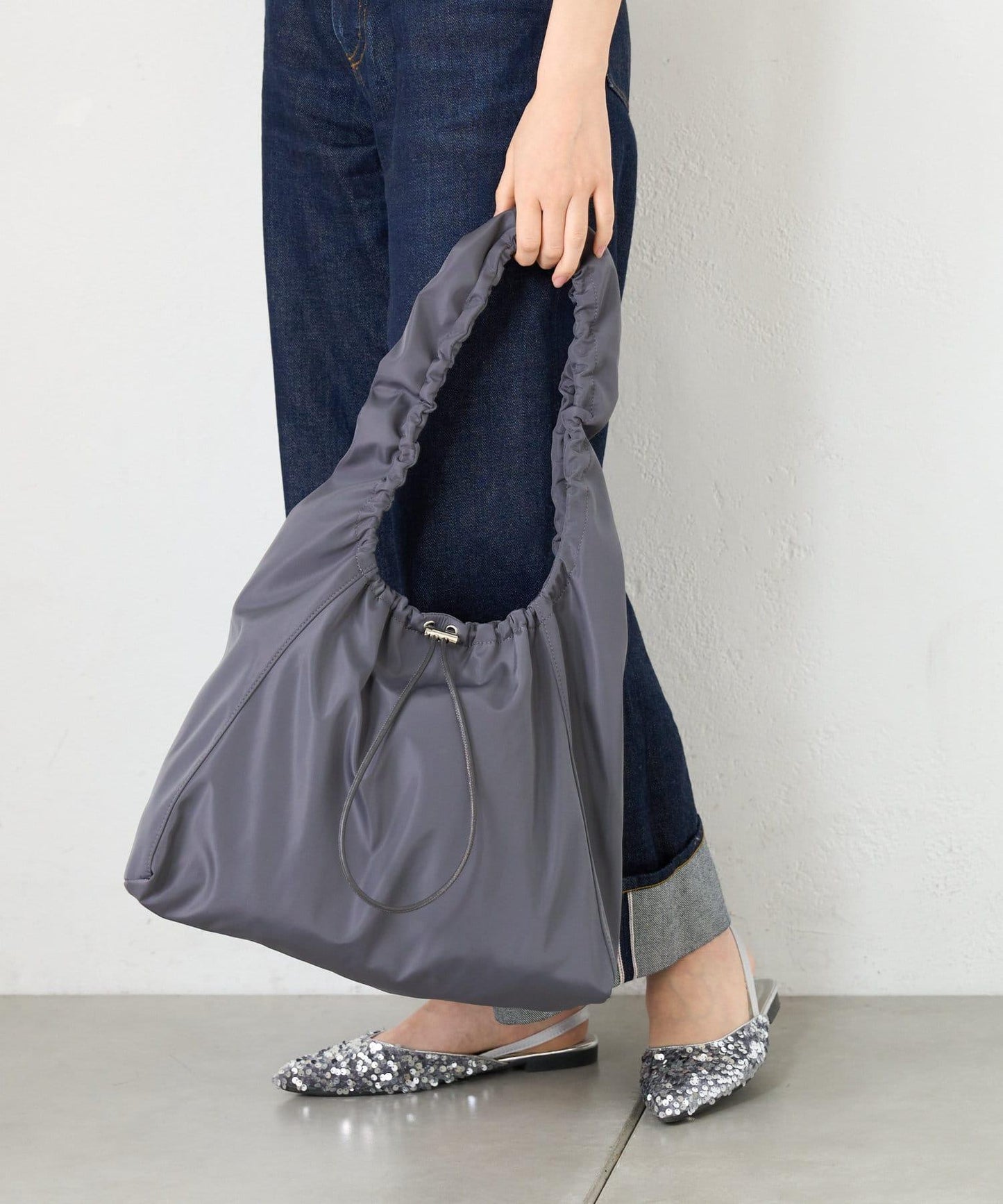 防水尼龍褶皺手提包