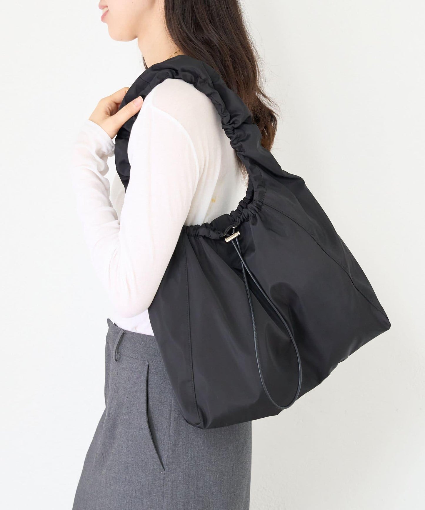 防水尼龍褶皺手提包