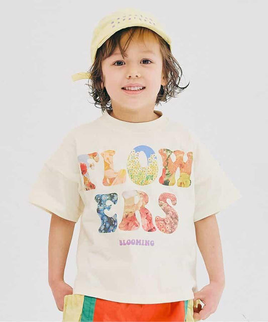 FLOWERS相片印花T恤