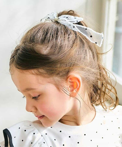 絲絨點綴蝴蝶結髮圈