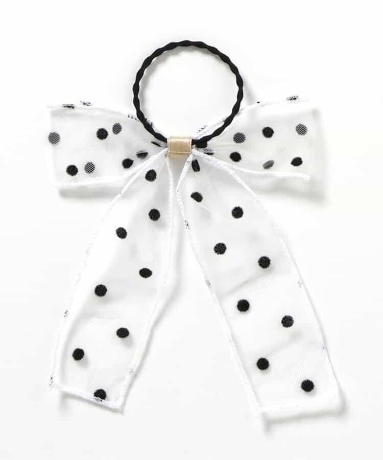 絲絨點綴蝴蝶結髮圈