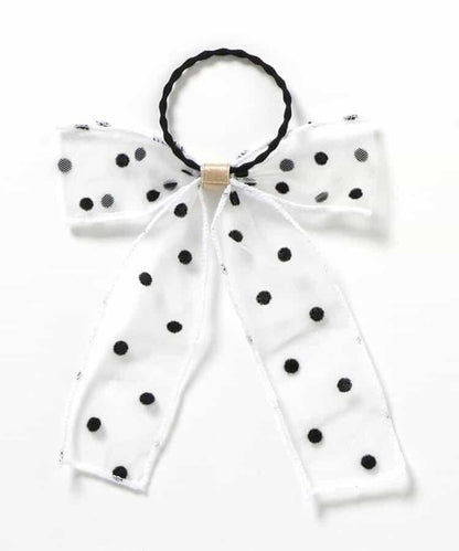 絲絨點綴蝴蝶結髮圈