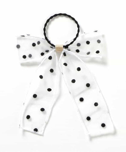 絲絨點綴蝴蝶結髮圈