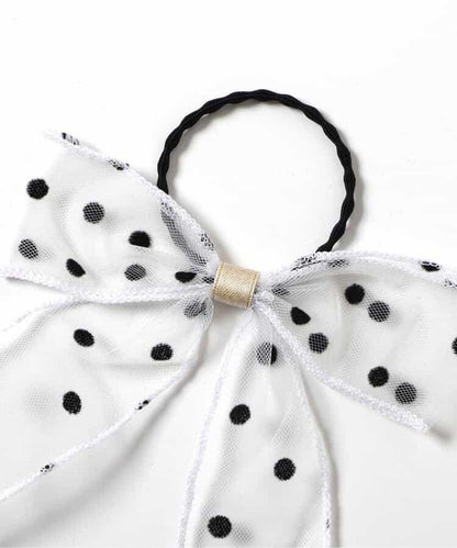 絲絨點綴蝴蝶結髮圈