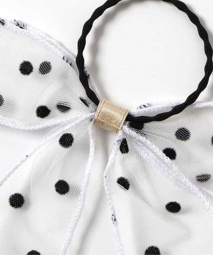 絲絨點綴蝴蝶結髮圈