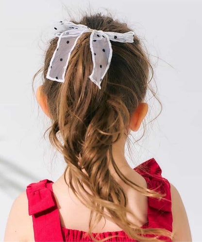 絲絨點綴蝴蝶結髮圈