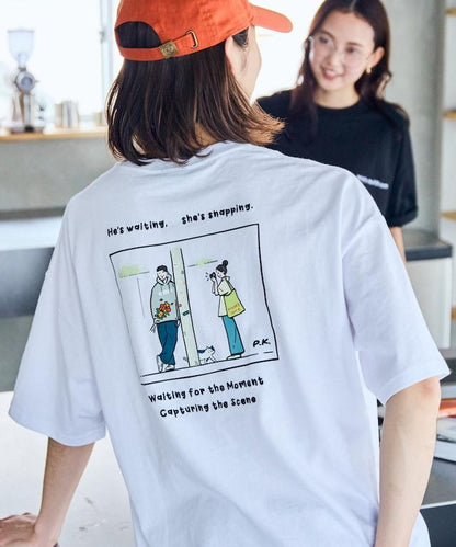 PK×FREAK'S STORE 聯名 大尺寸 後背印花 T恤 / 情侶