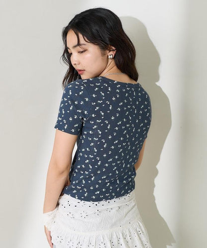 花紋針刺織物亨利T恤