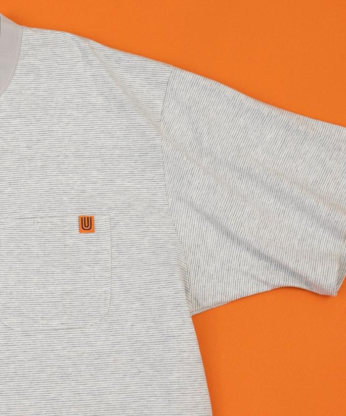 聯名 針條紋 工裝口袋 短袖T恤