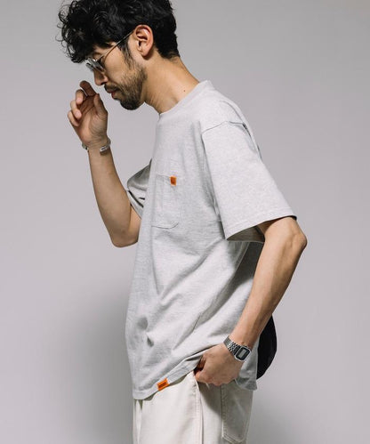 聯名 針條紋 工裝口袋 短袖T恤