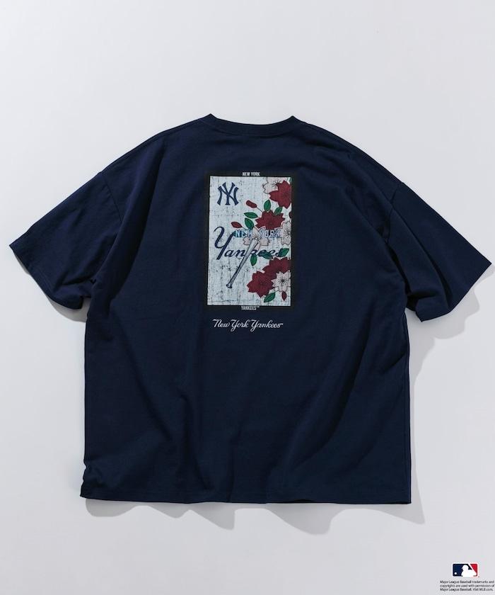 MLB/美國職業棒球 聯名 大尺寸 後背印花 圓領T恤/HANAFUDA