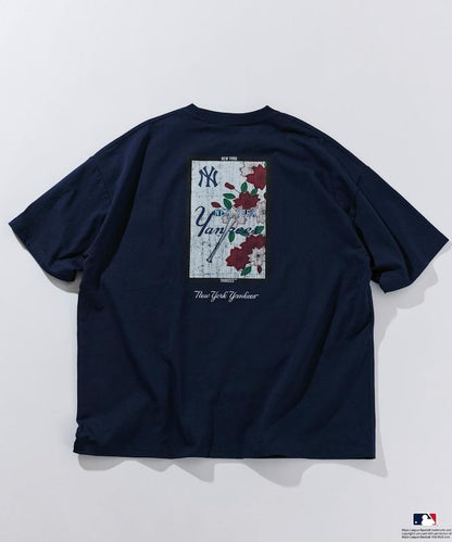MLB/美國職業棒球 聯名 大尺寸 後背印花 圓領T恤/HANAFUDA