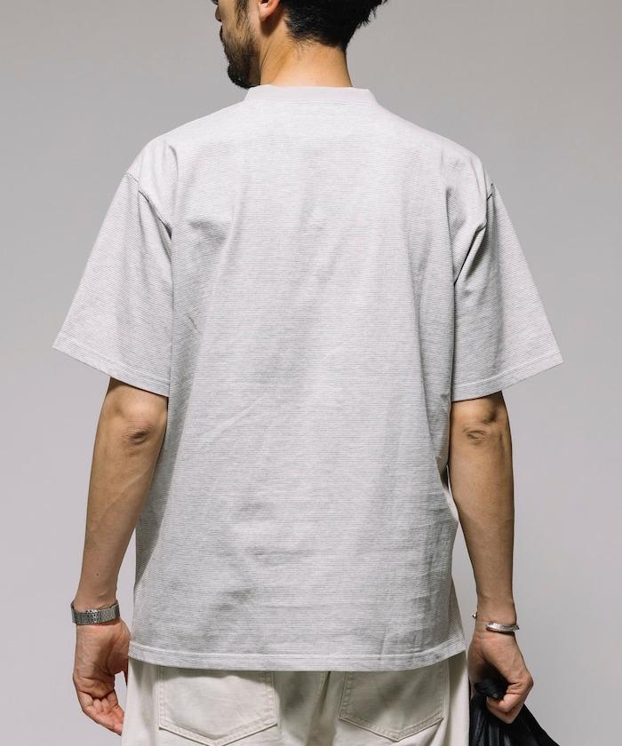 聯名 針條紋 工裝口袋 短袖T恤