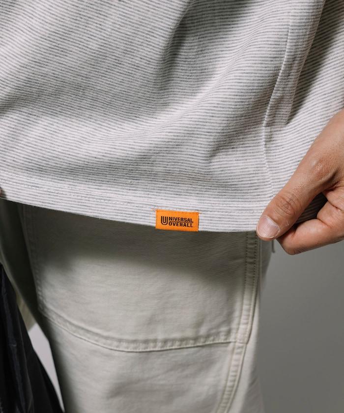 聯名 針條紋 工裝口袋 短袖T恤