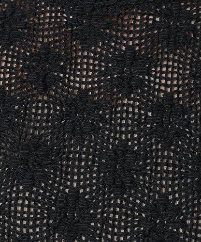 2WAY花朵網眼短袖開衫