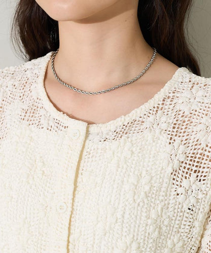 2WAY花朵網眼短袖開衫