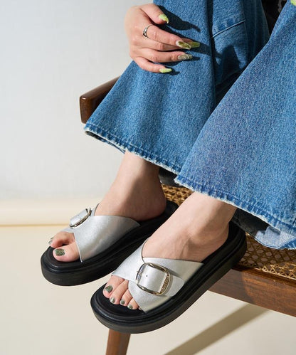 厚底單帶涼鞋