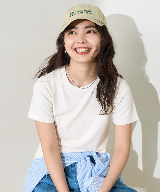 <接觸冷感/防紫外線>冰夏季 迷你肋T恤